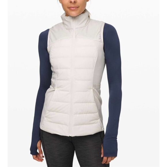 NWOT Lululemon Down For It All Light Ivory Goose Down Puffer Vest Women's 6US - Picture 1 of 10